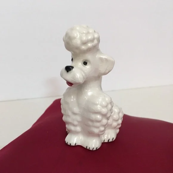 Vintage Goebel Retro Miniature Figurine White Poodle Curly Hair Puppy Dog - Picture 8 of 13